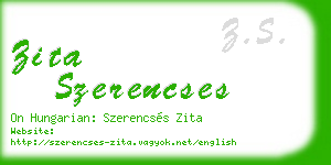 zita szerencses business card